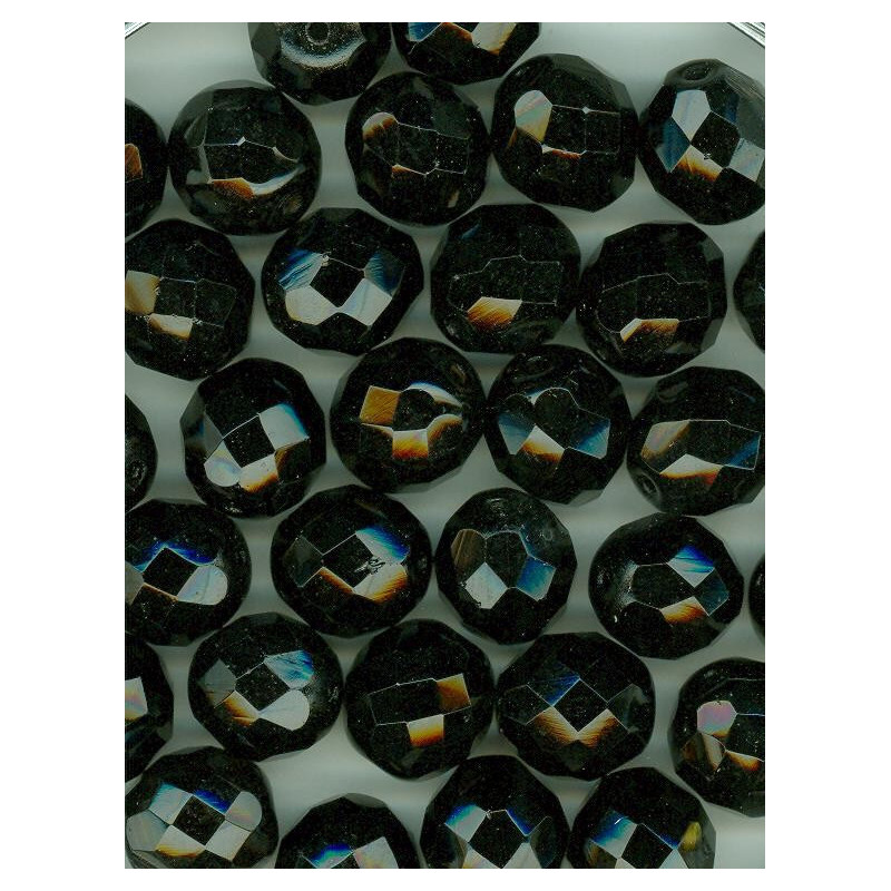 VÝHODNĚ Korálky broušené 10mm černé ohňovky 1kg