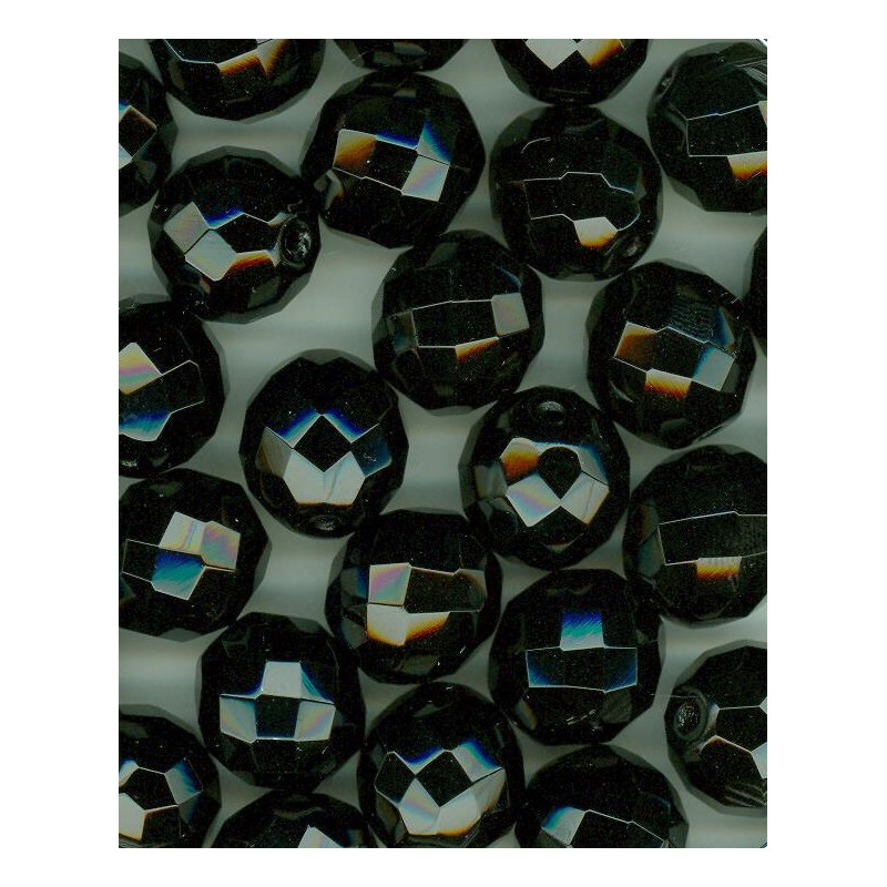 VÝHODNĚ Korálky broušené 14mm černé ohňovky 0,5kg