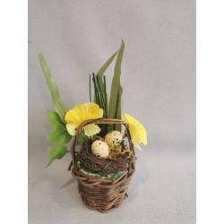 Jarní košíček z proutí 16 cm