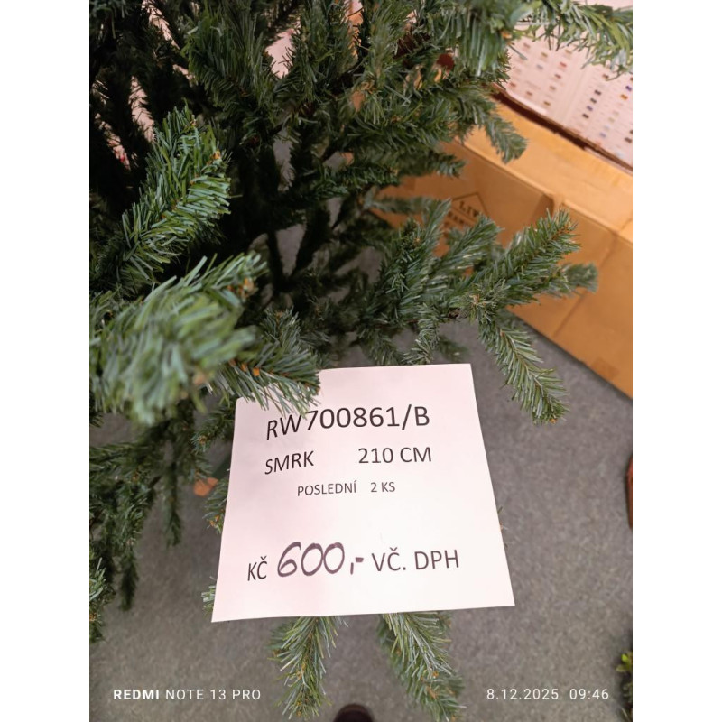 1 Vánoční umělý stromek smrk 195 cm - výprodej