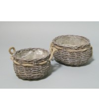 Košík s provázkem  Ø 22*14 cm