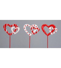 Srdce plechové zápich 8*6*26 cm