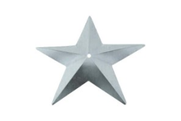 Flitry - stříbrná hvězda s dírkou 14 mm
