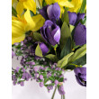 Kytice vázaná žluto-fialová 60 cm