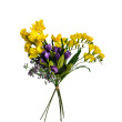 Kytice vázaná žluto-fialová 60 cm