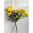 Kytice vázaná žluto-fialová 60 cm