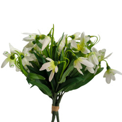 Kytice vázaná sněženky 25 cm