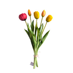 Tulipán svazek 5 ks žluto-červený 39 cm
