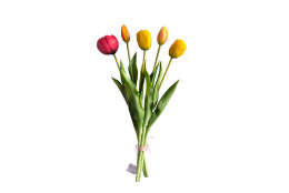 Tulipán svazek 5 ks žluto-červený 39 cm