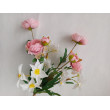 Kytice vázaná růžovo-bílá 66 cm