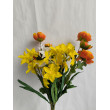Kytice vázaná žluto-oranžová 65 cm