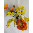 Kytice vázaná žluto-oranžová 65 cm