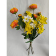 Kytice vázaná žluto-oranžová 65 cm