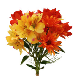 Jarní kytice alstromérie a kopretina, 6 ks, 62 cm