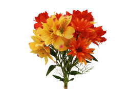 Jarní kytice alstromérie a kopretina, 6 ks, 62 cm