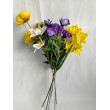 Kytice vázaná žluto-fialová 67 cm