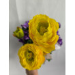 Kytice vázaná žluto-fialová 67 cm