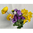 Kytice vázaná žluto-fialová 67 cm