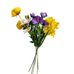Kytice jarní ranunculus, sasanka, narcis, 6 ks, v. 67 cm
