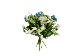 Kytice jarní sněženky a pomněnky, 8 ks, v. 30 cm
