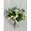 Kytice vázaná sněženky a pomněnky 30 cm