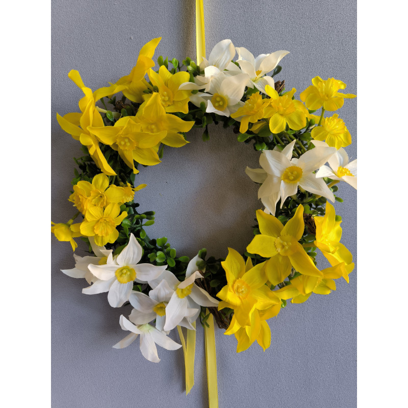 Věnec jarní narcis, 29 cm
