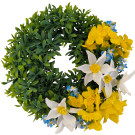 Věnec jarní Azalea s narcisy a pomněnkami, 29 cm