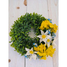 Věnec jarní Azalea s narcisy a pomněnkami, 29 cm
