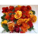 Kreativní box červeno-oranžových umělých květů