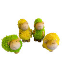 Veselé keramické ovečky s kožíškem 4 ks