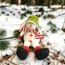 Sněhulák látkové nohy zelená čepice 25 cm