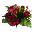 Kytice růže, gerbera fuchsiová 35 cm