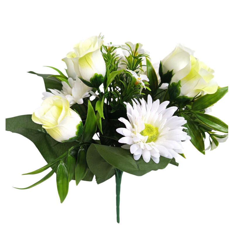 Kytice růže, gerbera zelená 35 cm