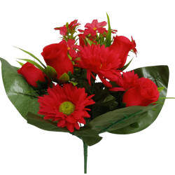Kytice růže, gerbera červená 35 cm