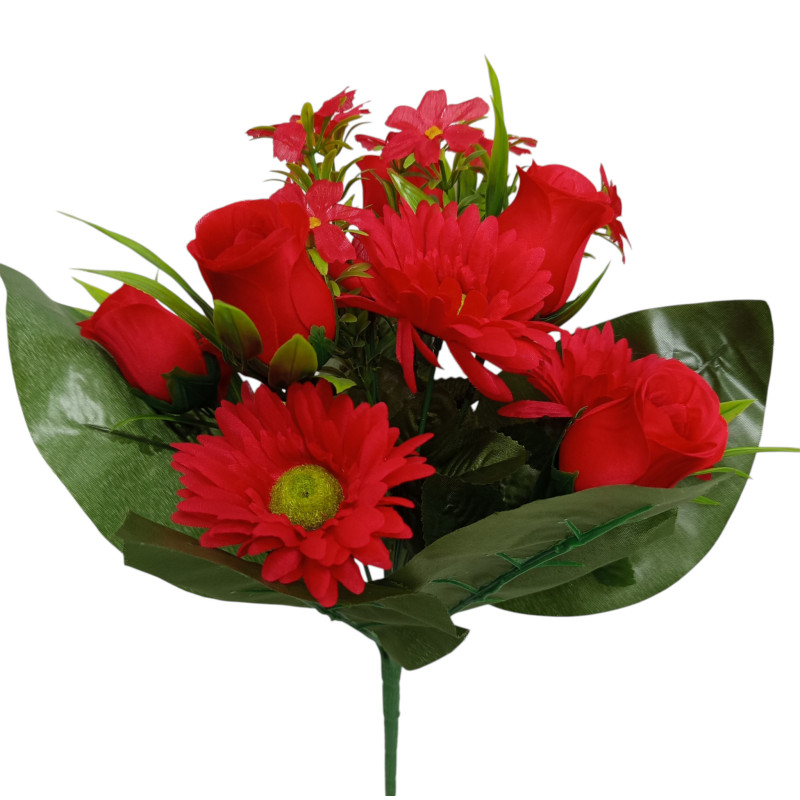 Kytice růže, gerbera červená 35 cm