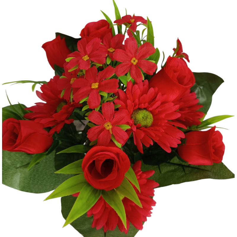 Kytice růže, gerbera červená 35 cm