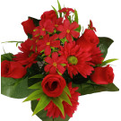 Kytice růže, gerbera červená 35 cm