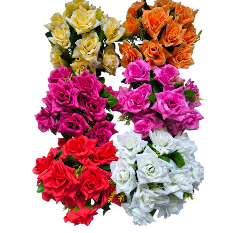 Růže v květináči oranžová 22 cm