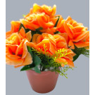 Růže v květináči oranžová 22 cm