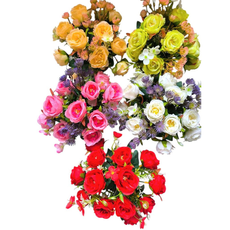 Růže s přízdobou v květináči sv. broskvová 22 cm
