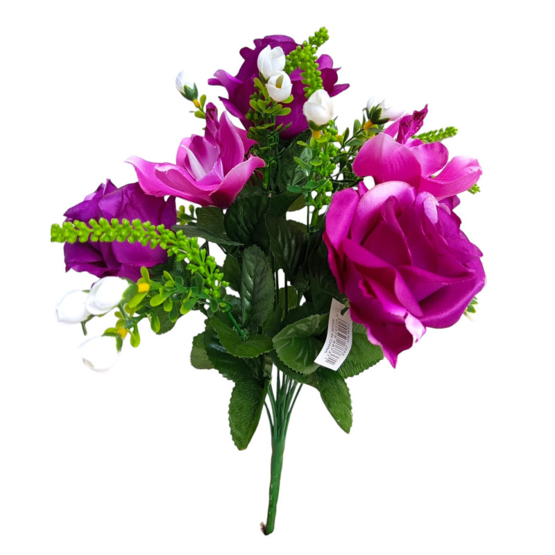 Růže kytice s orchidejí fialová 40 cm