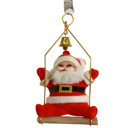 Santa na pružině závěsný s balónem 6*5 cm