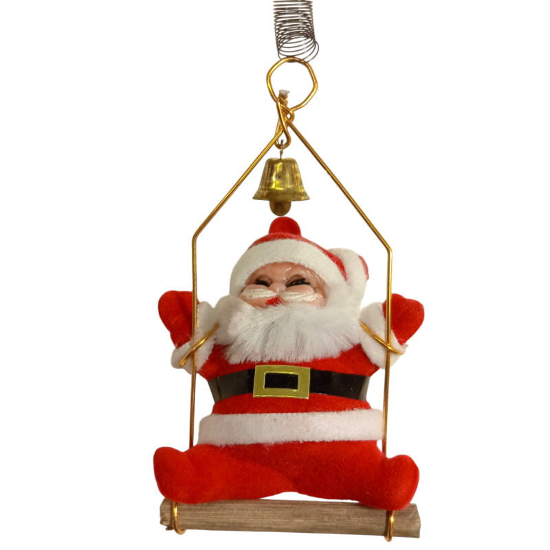 Santa na pružině závěsný s balónem 6*5 cm