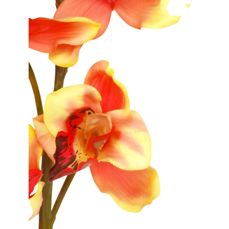 Orchidej Cybidium oranžovo-žlutá 90 cm