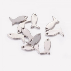 Přívěsek ryba 12x6 mm nerez 10 ks