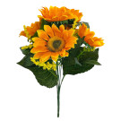 Slunečnice kytice tm. žlutá 33 cm