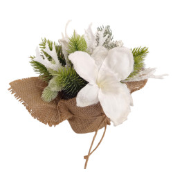 Zimní dekorace lilie v jutě 19 cm