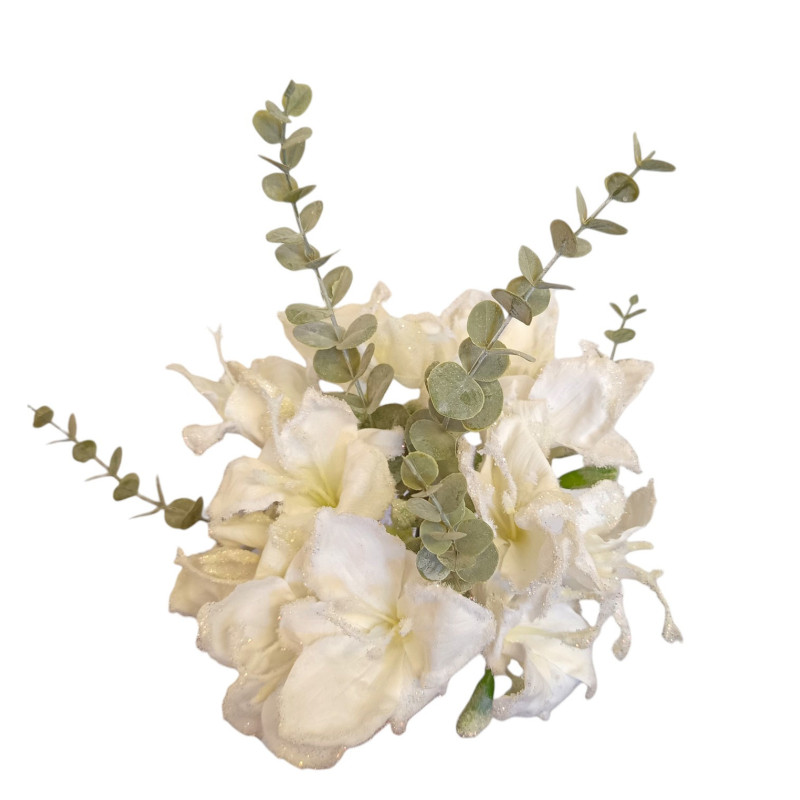 Kytice vázaná lilie a eukalyptus 60 cm