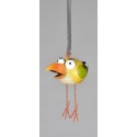 Pták plechový závěsný zeleno-žluto-oranžový 24*95 cm