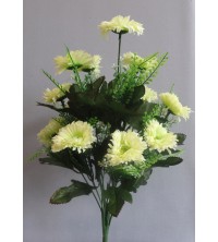 Gerbera kytice krémovo-zelená 40 cm